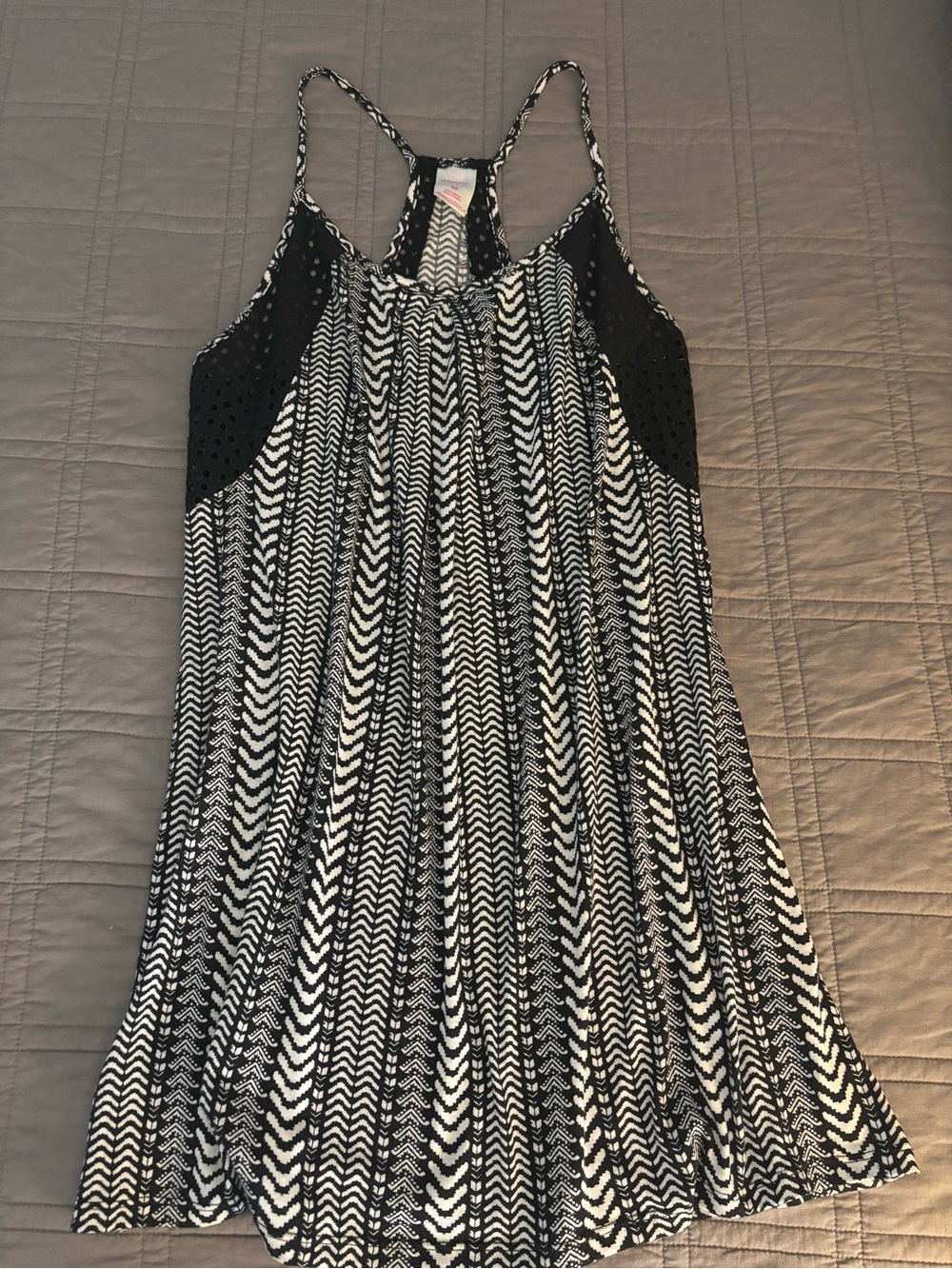 Black & White Chevron Racerback swim coverup